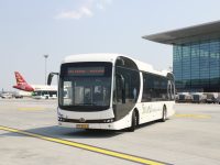 BYD villanybuszt tesztel a Budapest Airport
