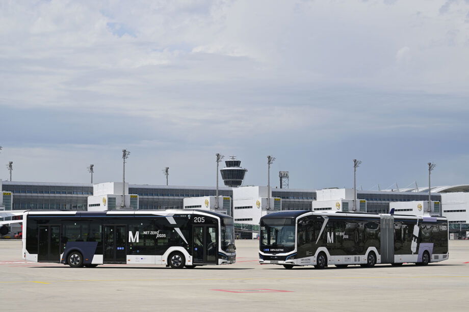 Felavatták a müncheni repülőtér új villanybusz-telephelyét