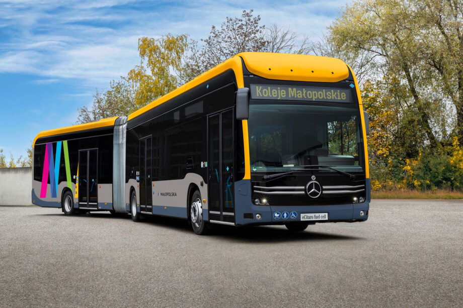 Öt darab hidrogén üzemanyagcellás Mercedes-Benz eCitarót vásárol a Koleje Małopolskie